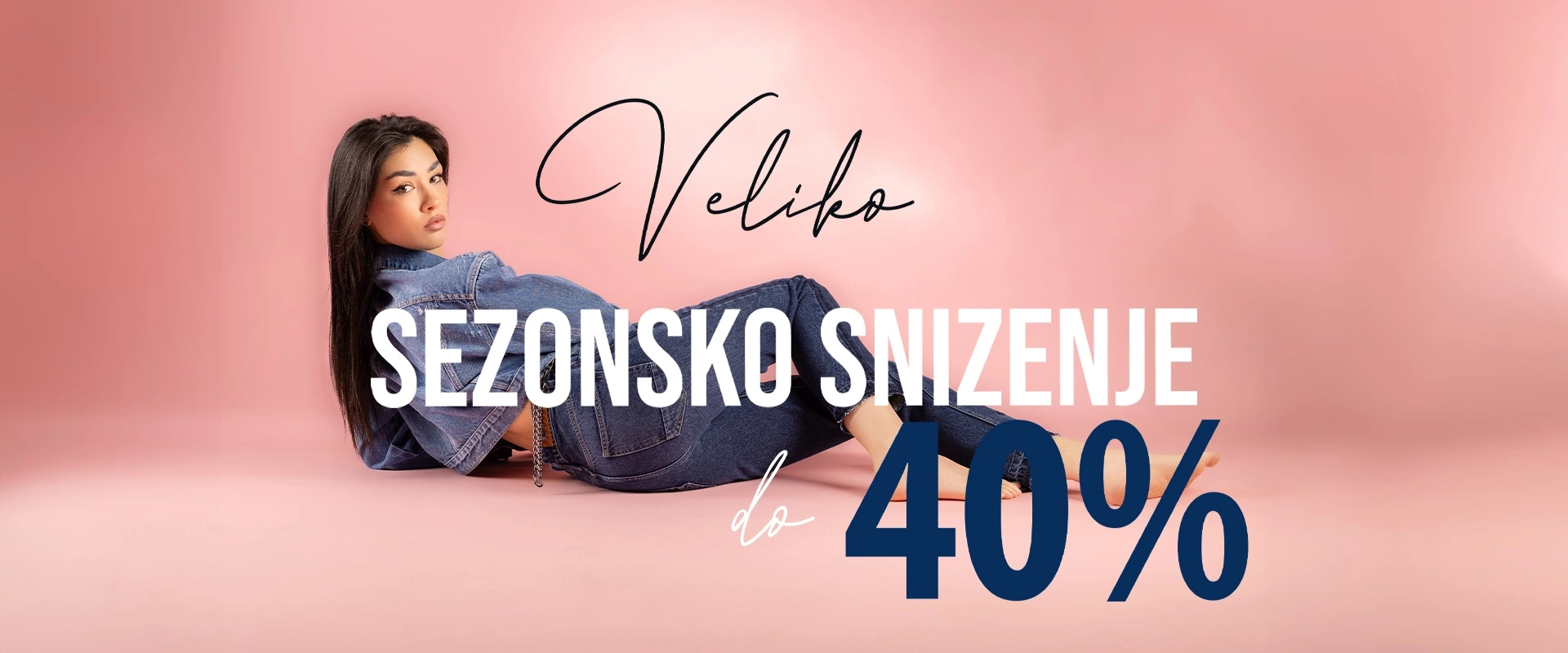 Sospiro Denim proizvodi na velikom sniženju do 40%, uključujući jeans i jakne s cirkonima.